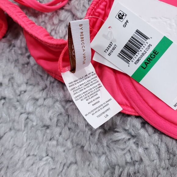 Becca By Rebecca Virtue Moon Ridge Underwire Swim Bikini Top Size Large Pink - Picture 8 of 8